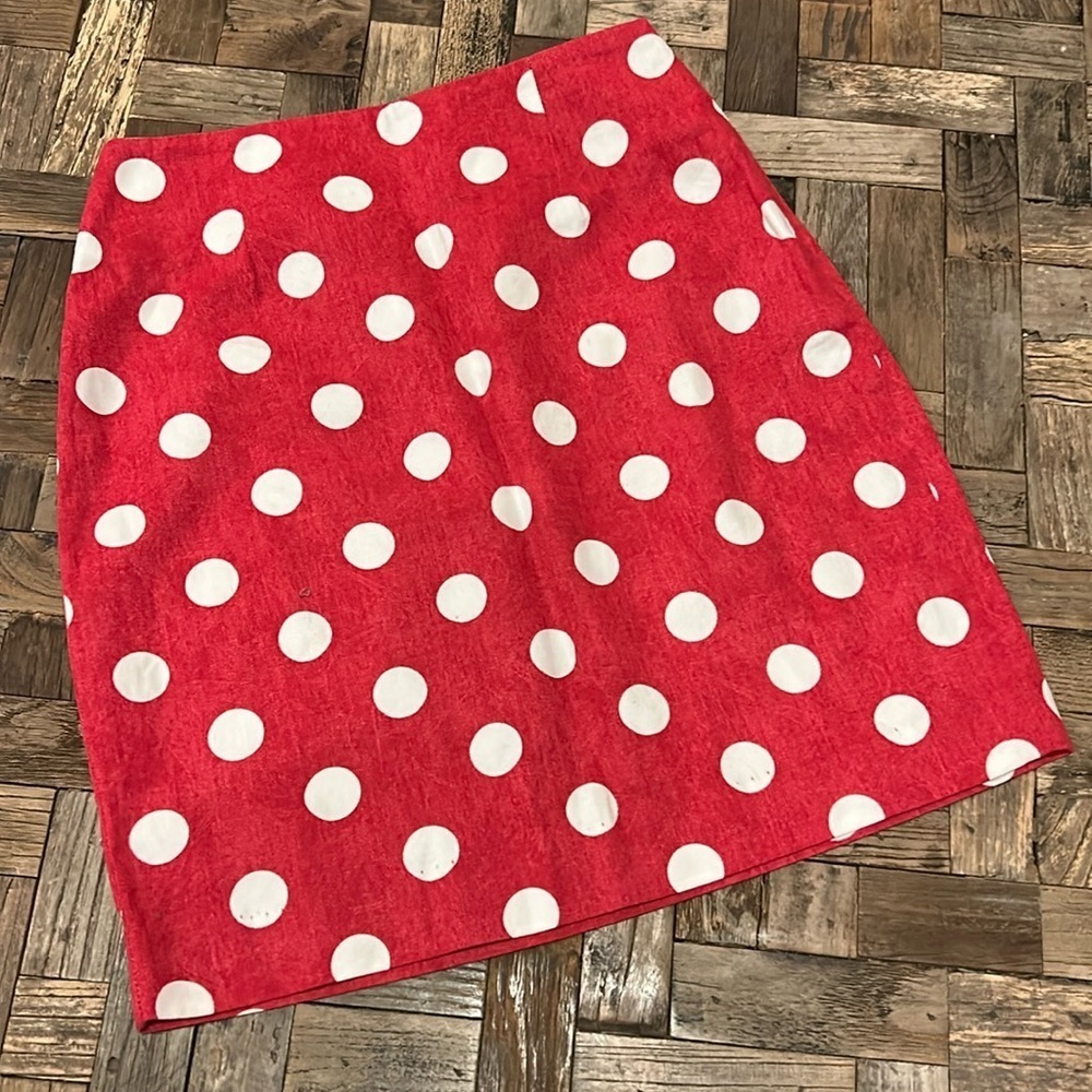 Georges Marciano Red White Polka Dot Mini Skirt Size 2